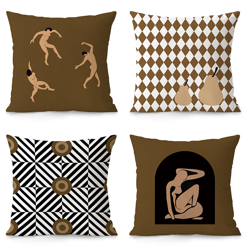 Pillow Case European Style Light Luxury Velvet Double Sided Decorative Cushion Cover For Sofa Car Living Room Lumbar Pillow Headboard Large Backrest