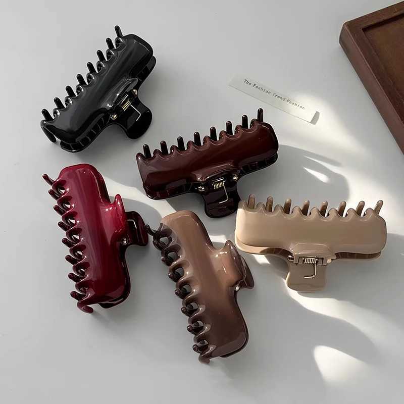 High-Quality Acetate Rectangular Hair Clip 2026 New Style Large Size Thick Hair At The Back of The Head Elegant Shark Clip H260402