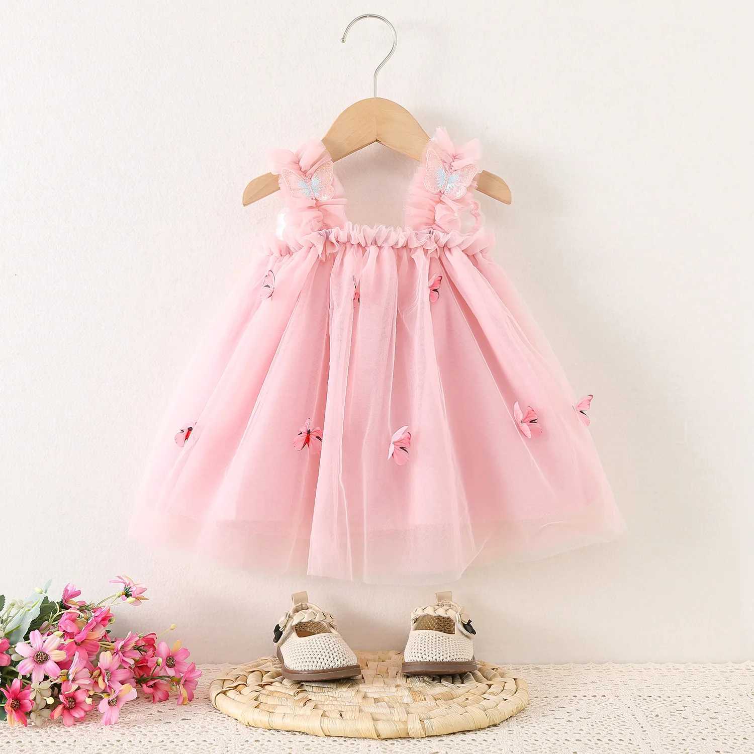 Baby Girl Dresses Summer Butterfly Mesh Sling Girls Dresses Cute Back Wing Girls Princess Dresses Baby Girl Clothes H260402
