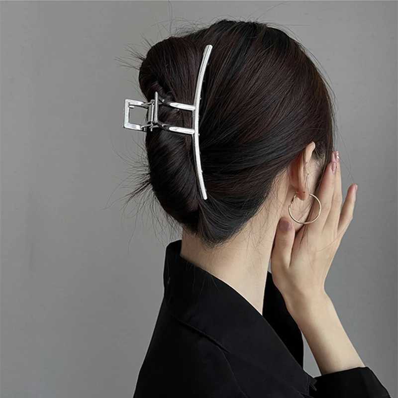 13CM Newest Woman Extra Large One Word Design Hair Claws Fashion Washing Face Hair Clips Hairpins Girls Metal Hair Accessories H260402