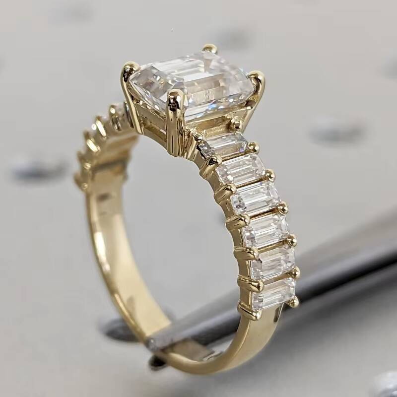 IGI Igi Certified HPHT Lab Grown Emerald Cut Diamond Engagement Ring 14k/18k Solid Gold for Women CVD HPHT Lab Grown Diamond