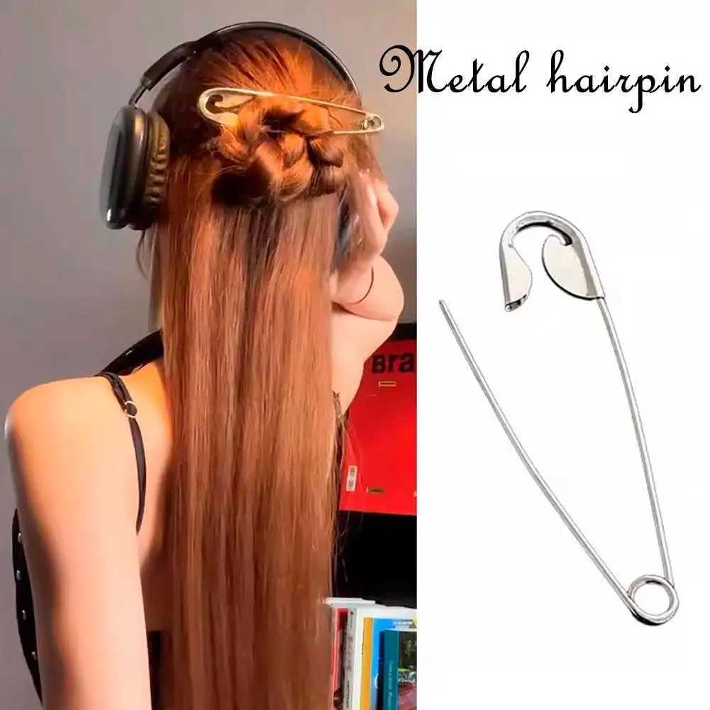 New Large Safety Pin Metal Hair Claws Barrettes For Women Girls Hair Accessories Hairclips Hairpins Headwear Gifts H260402