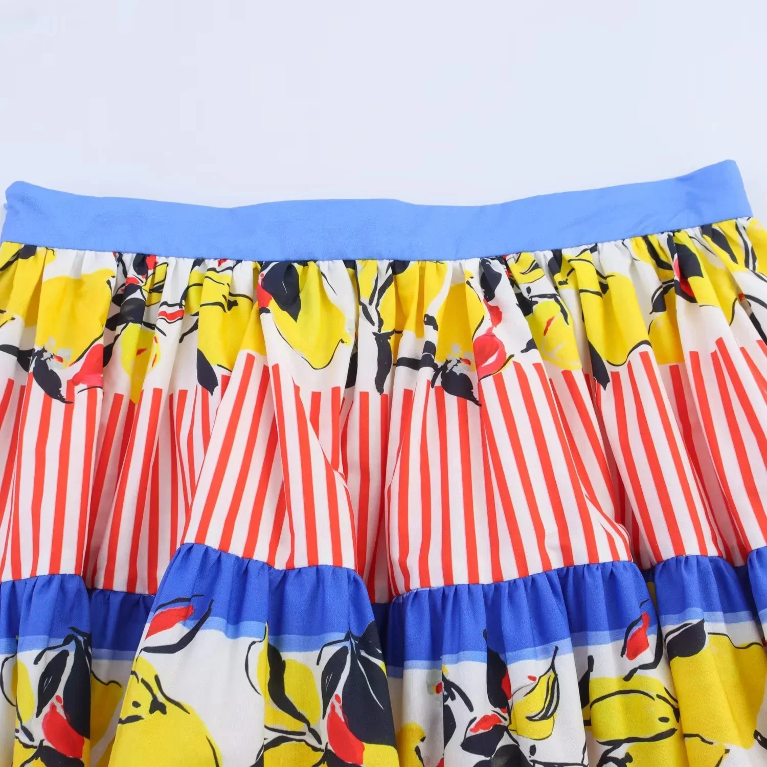 KONDALA Women Beach Sexy Printed Set Creative Graffiti Short Suspender Top Pleated Mini Skirt Spring Fall Party 260402