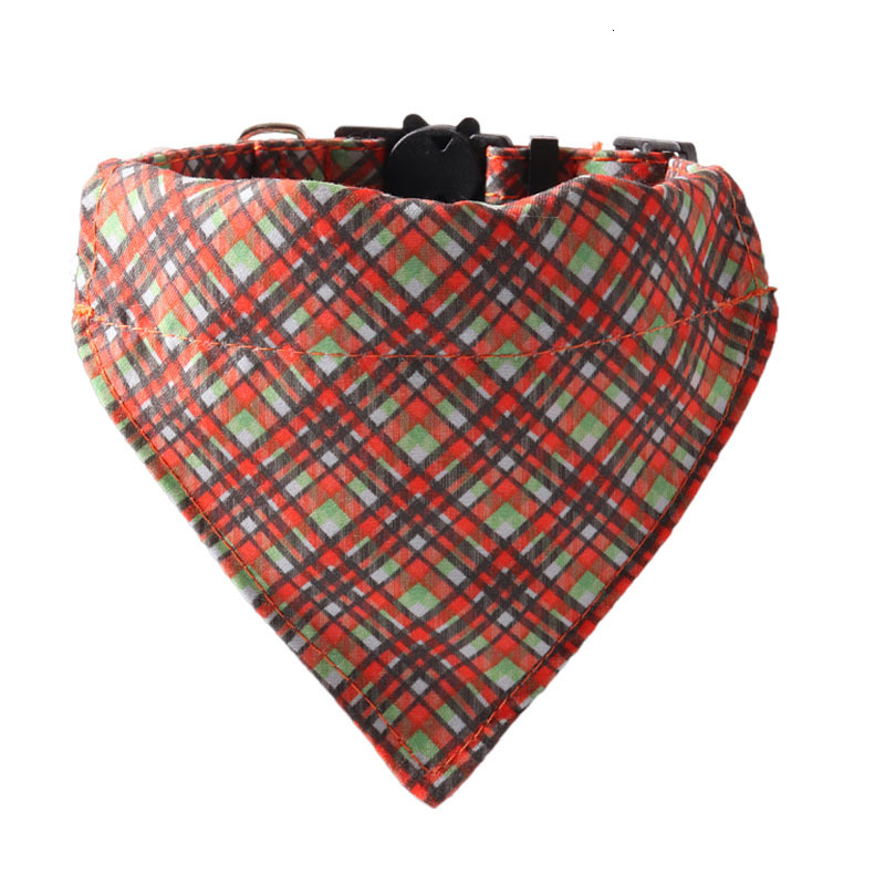 Pet Collar New British Plaid Series Bowknot Triangle Scarf Design For Cats Sunflower Shape