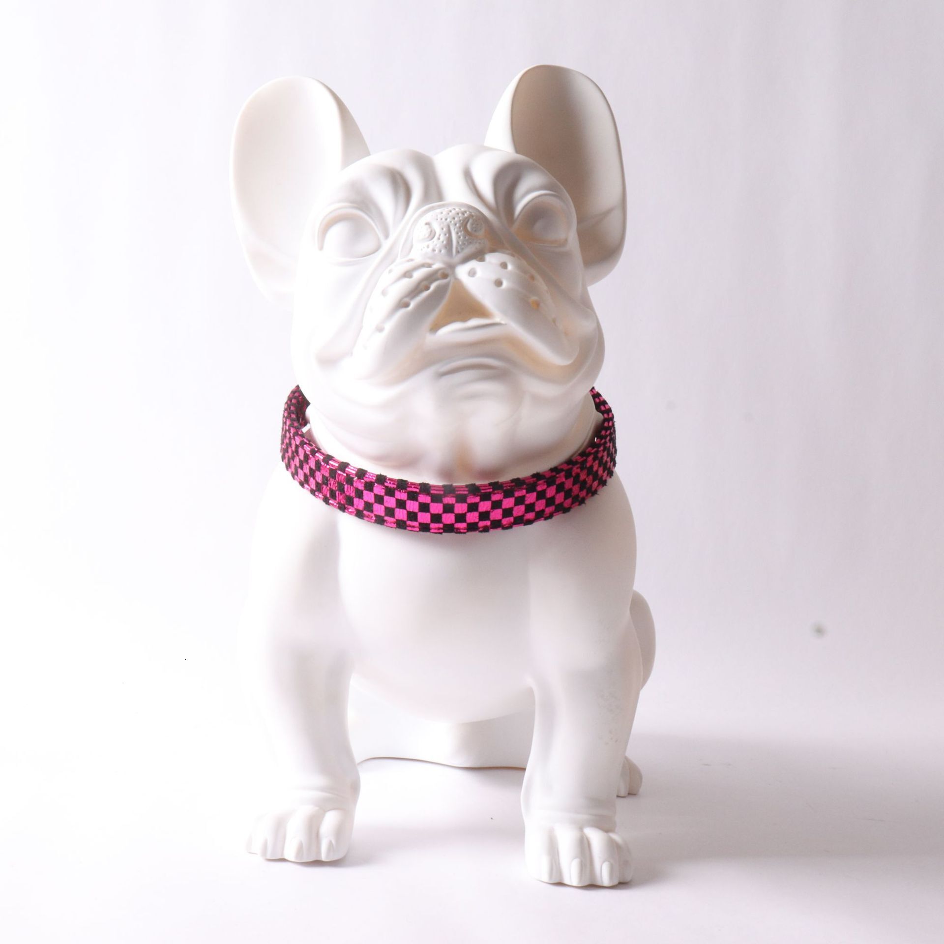Pet Collar New Laser Colorful Glossy Checkerboard Series Semi Metal Buckle Adjustable For Dogs