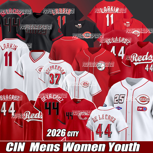 #44 Elly De La Cruz Jersey #29 TJ Friedl Spencer Steer Jersey Hunter Greene Cincinnatis Reds Jerseys Tyler Stephenson 2026 Custom City Baseball Jerseys 4XL