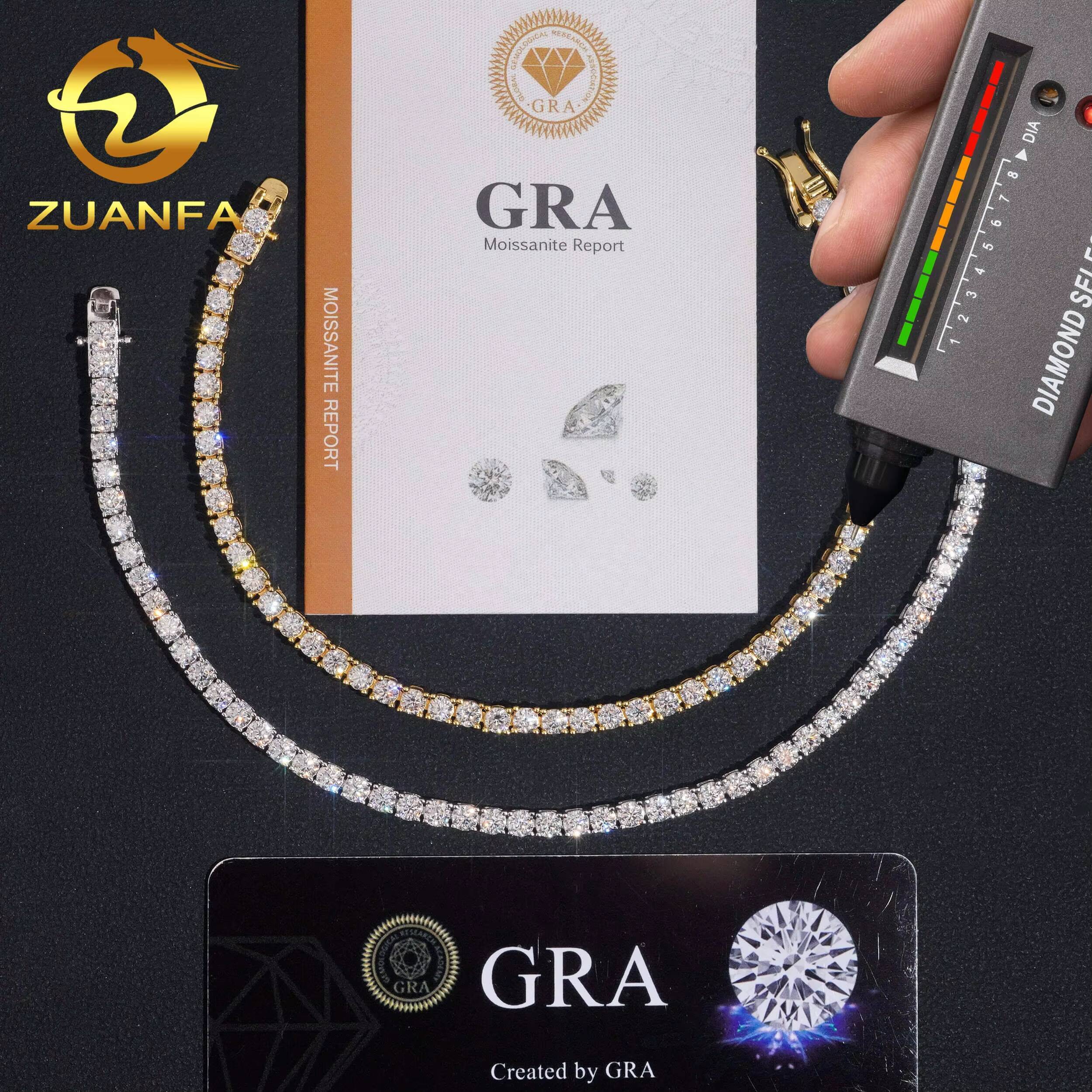 Local Stock Fast Shipping Classic Prong Setting 925 Silver 3mm VVS Moissanite Tennis Bracelet