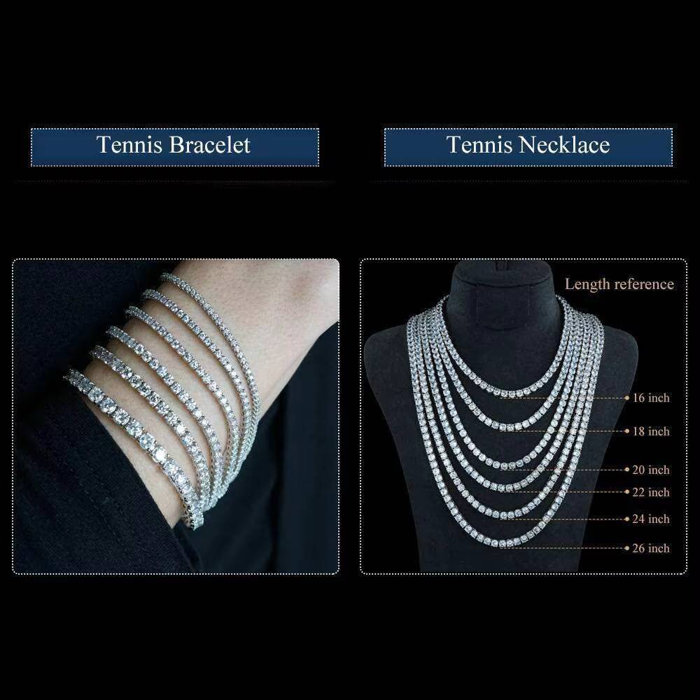 Wholesale Lab Grown Diamond Jewelry 14K/18K Solid Gold Lab Grown Diamond Tennis Chain Necklace