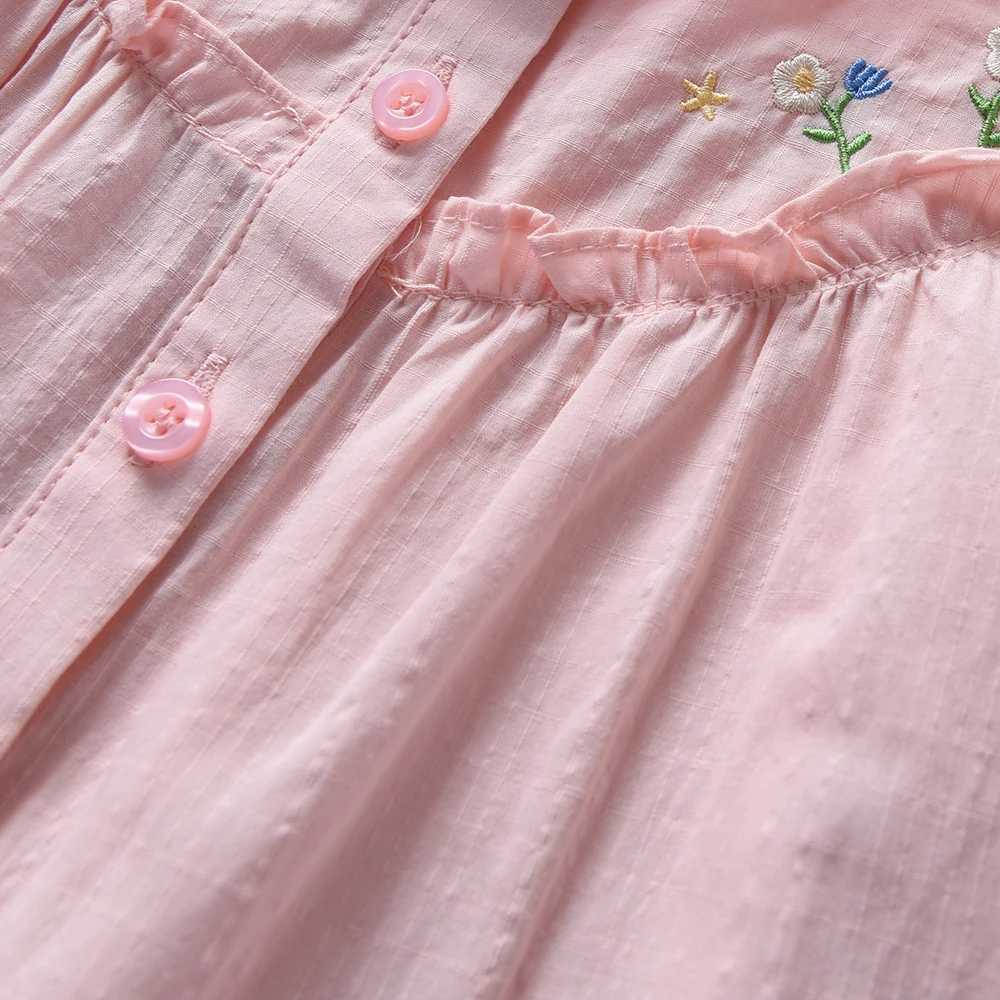 Girls Blouse Embroidered Cotton Shirt Casual Top for Kids Ages 2-6 Years Childrens Summer Clothes H260402