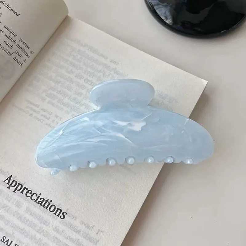 1pc Water-ink Texture High-end Feeling Ponytail Claw Clip Back of Head Clip for Women Large Size for Thick Hair Shark Clip H260402