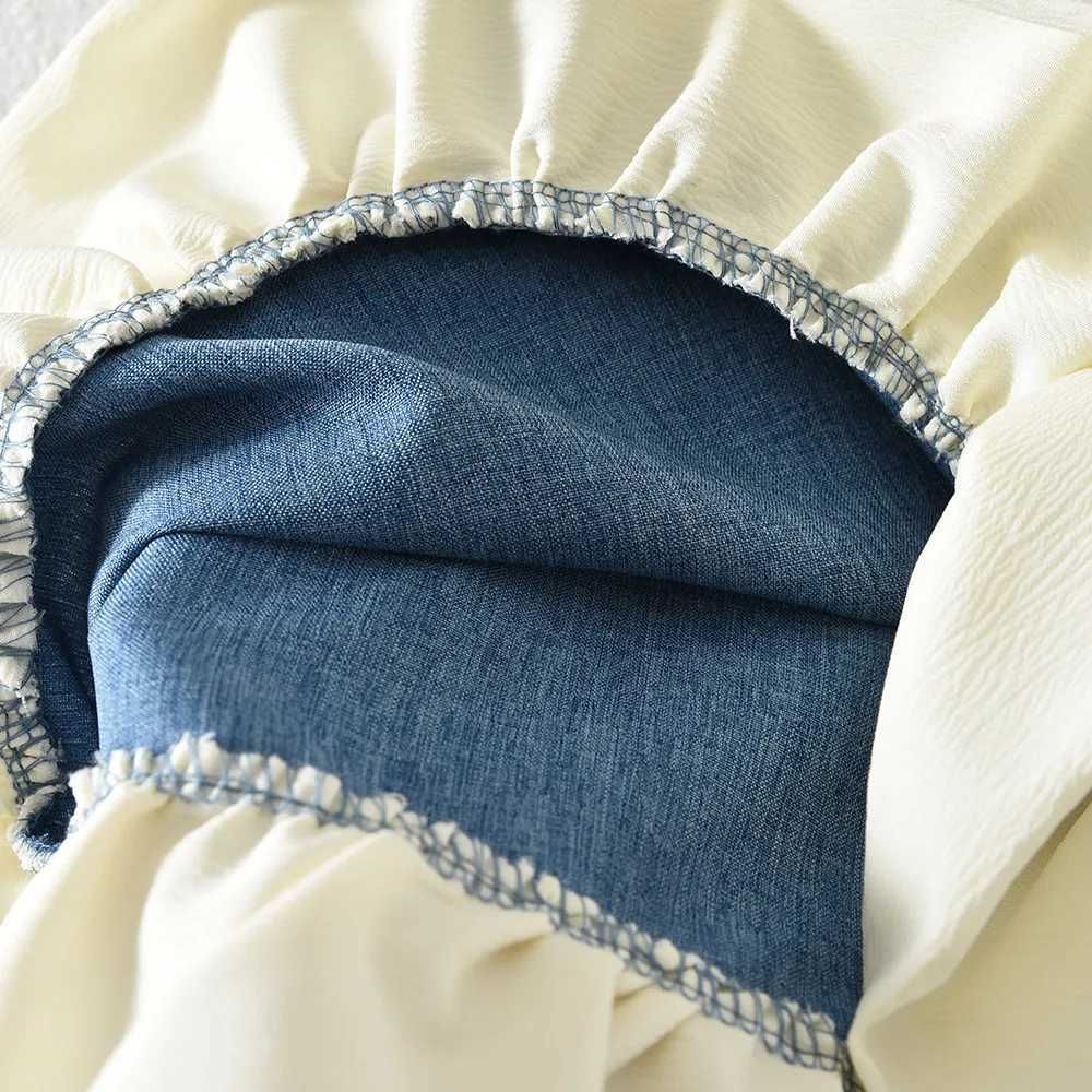 Blue Summer New Casual Girls Clothes Round Neck Sleeveless Bow Lace Vest Princess Dress for Girls Aged 3-7 Korean Version H260402