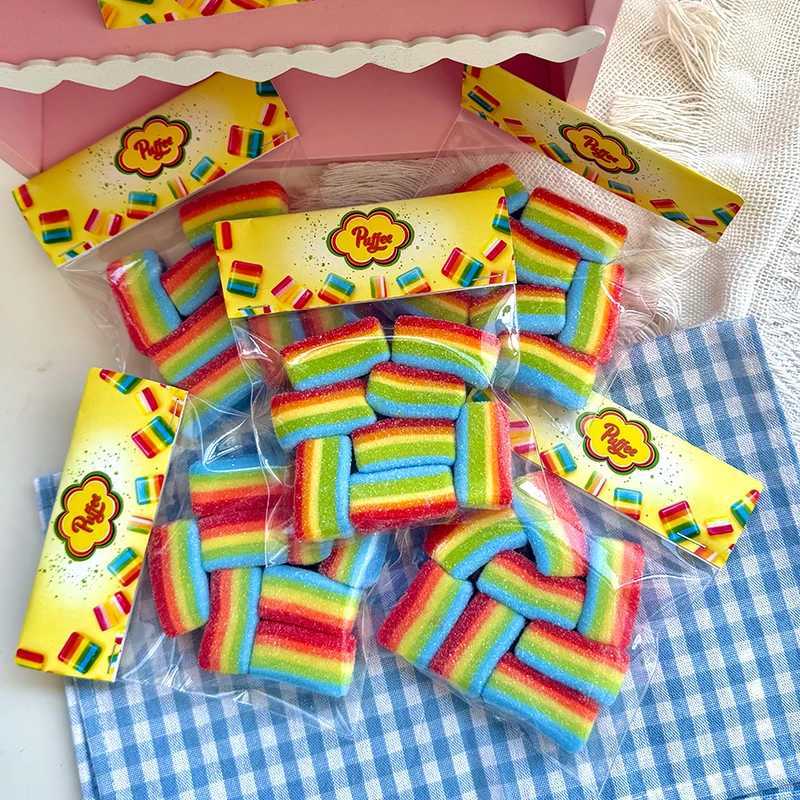 Rainbow Sour Strip Squishy Toy Food-Grade Silicone Soft Slow Rebound Birthday Party New year Gift H260402