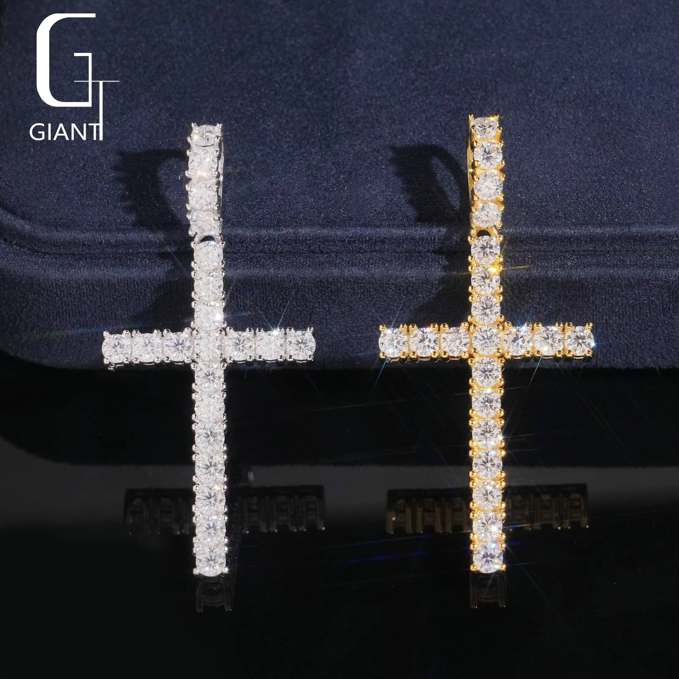 USA Local Stock VVS Moissanite Jewelry Iced Out Silver 925 Jewelry Moissanite Cross Pendant for Man