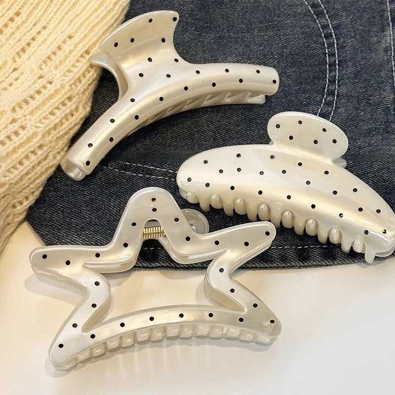 Polka Dot Versatile Hair Clip Feminine Hair Shark Clip Fashion Sweet Hair Accessories H260402