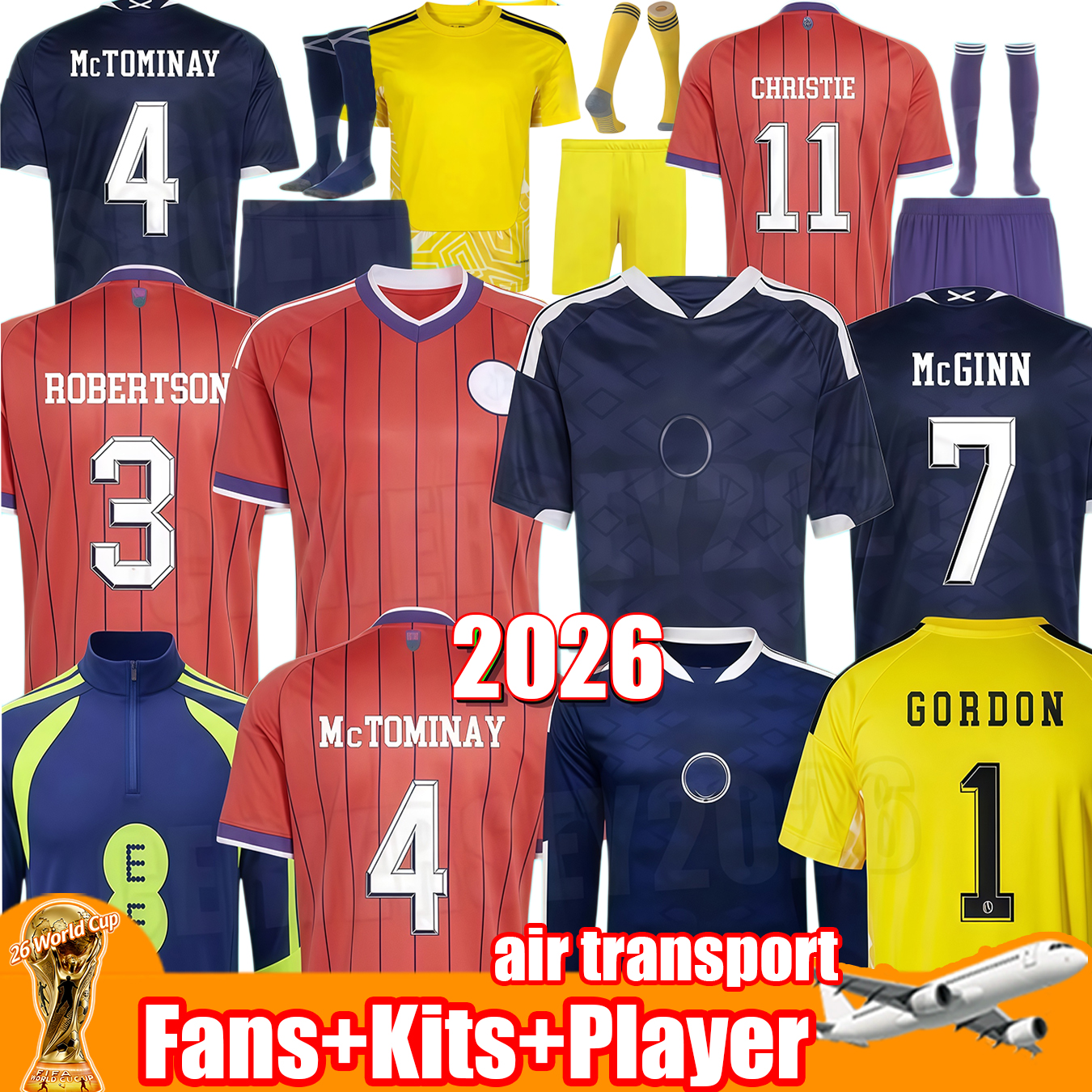 2026 Scotland Soccer Jerseys away home Special edition TIERNEY ROBERTSON football shirt CHRISTIE McGREGOR McGINN McKENNA Worldes Cups men kit