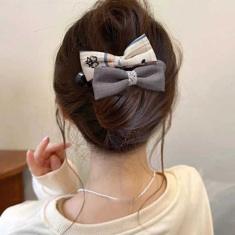Trendy Half-Up Hair Clip That DoesnT Hurt the Head Cute Hair Accessory Yarn Hair Clip Cartoon Claw Clip Fabric Simple Hairpin for Women H260402