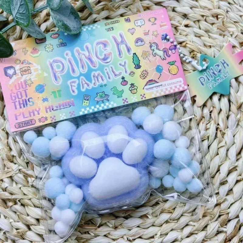 Mini Squishy Squeeze Toy Cat Foot Antistress Stress Relief Toy Decompression Mochi Fidget Girl Boys Silicone Slow Rebound Toys H260402