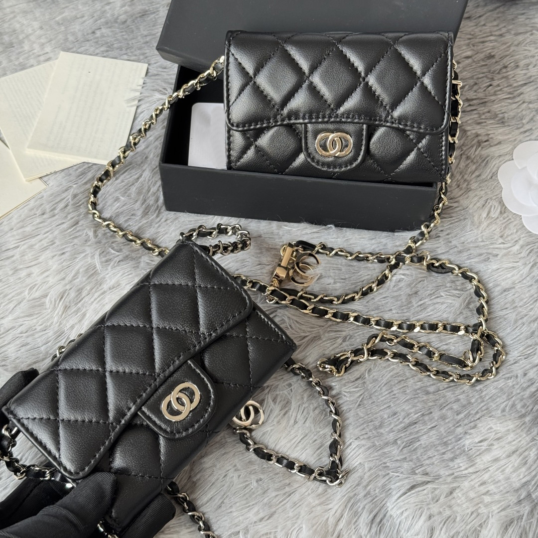 designer wallet Sheepskin Wallets 19c Card Holders Lambskin Chain Bags Mini Shoulder bag Solid Colors Metal Chain Cute Diamond wallet bag wallets 10A.