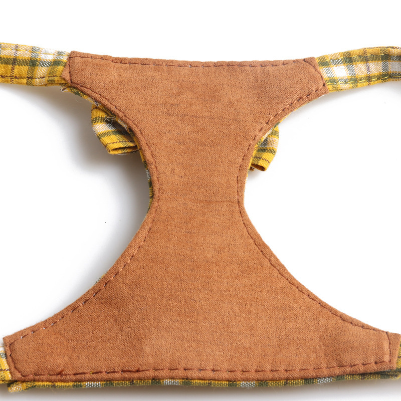 Pet Vest Harness Light Color Elegant Stripe British Plaid Bowknot Design Suede Lining Comfortable Vest For Cats And Dogs