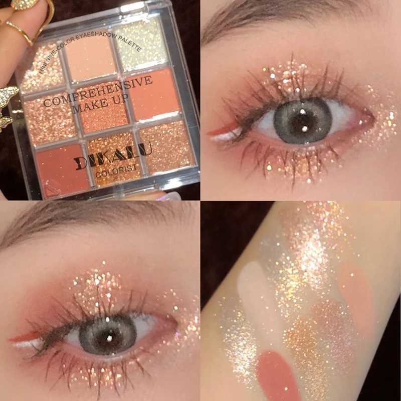 DIKALU Spring And Summer New Eyeshadow Palette Oh Rosy Nine Palace Grid Auto Focus Low Saturation Smoke Powder Rose Plate H260402