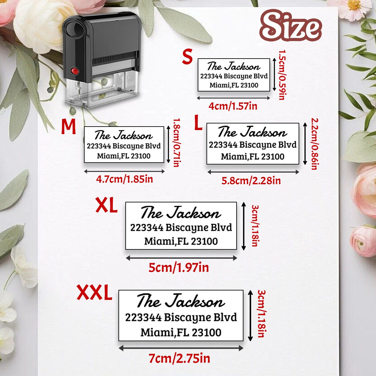 Custom Address Stamp ReturnAddress Stamps Self Inking Personalized Customizable Business Stamp Black Ink Colors Stamper 260402