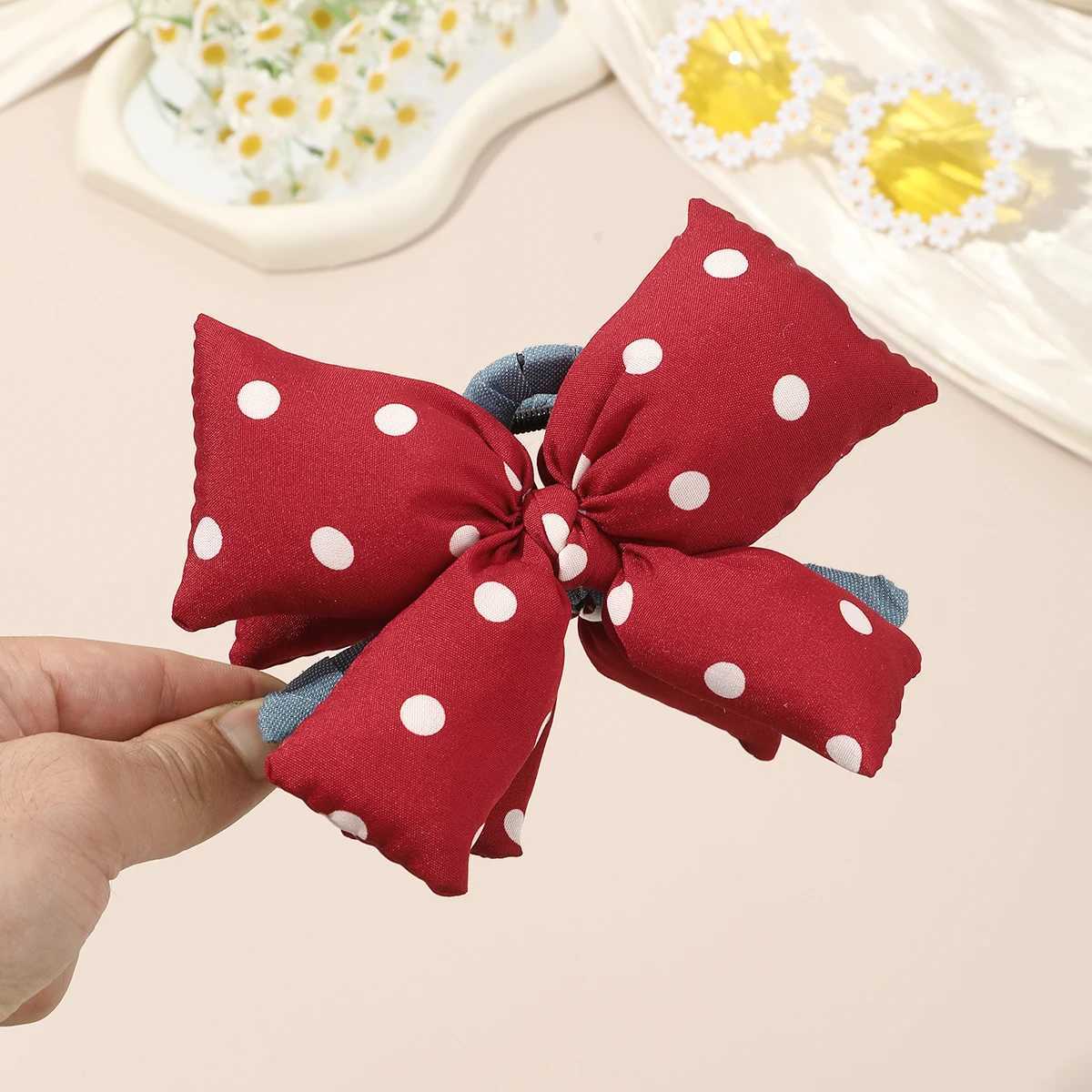 1pc Polka Dot Bow Hair Claw for Women Girls Korean Fashion Hair Clips Party Bowknot Barrettes Crab Hairpins Hair Accessories H260402
