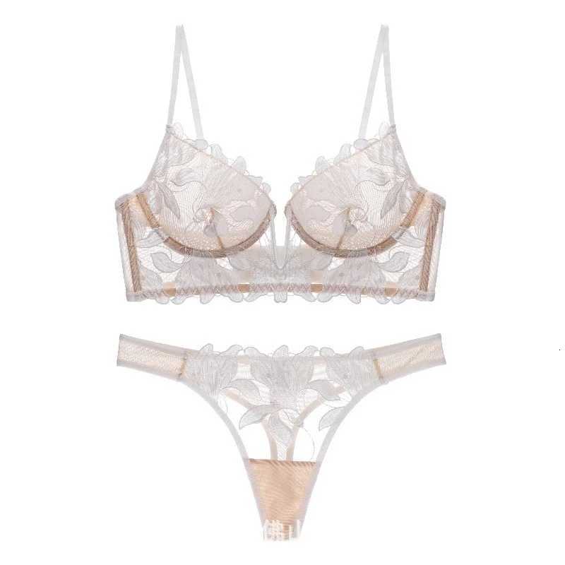 Women Lace Lingerie Set Embroidery Mesh Elegant Bra Set Ultra-thin See Through Underwear Ventilate Ladies Bra and Panty Set Z260402