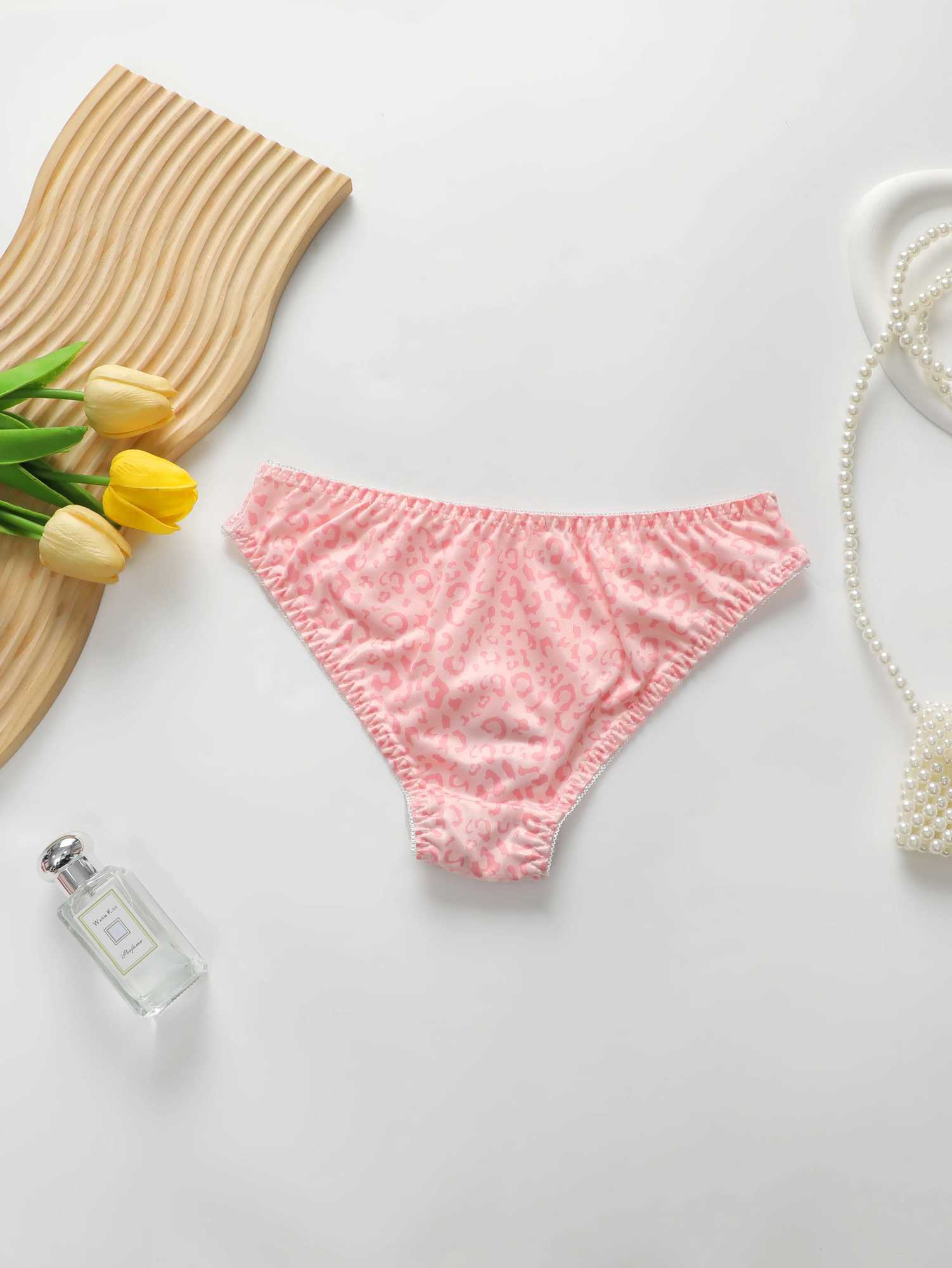 Womens Lingerie Set With Pink Leopard Print Printed Womens Steel Ring Push Up Bra And Underwear Set A2135 Z260402