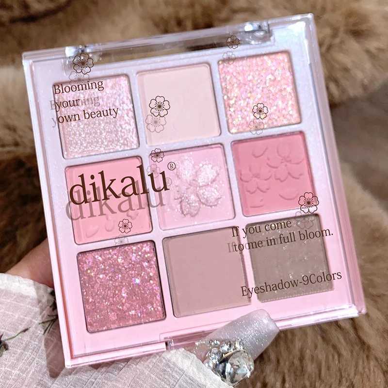 DIKALU 9-Color Sakura Eyeshadow Palette Glitter Matte Low Saturation Pink Brown Nude Makeup Shimmer Eye Pigments Long Lasting H260402