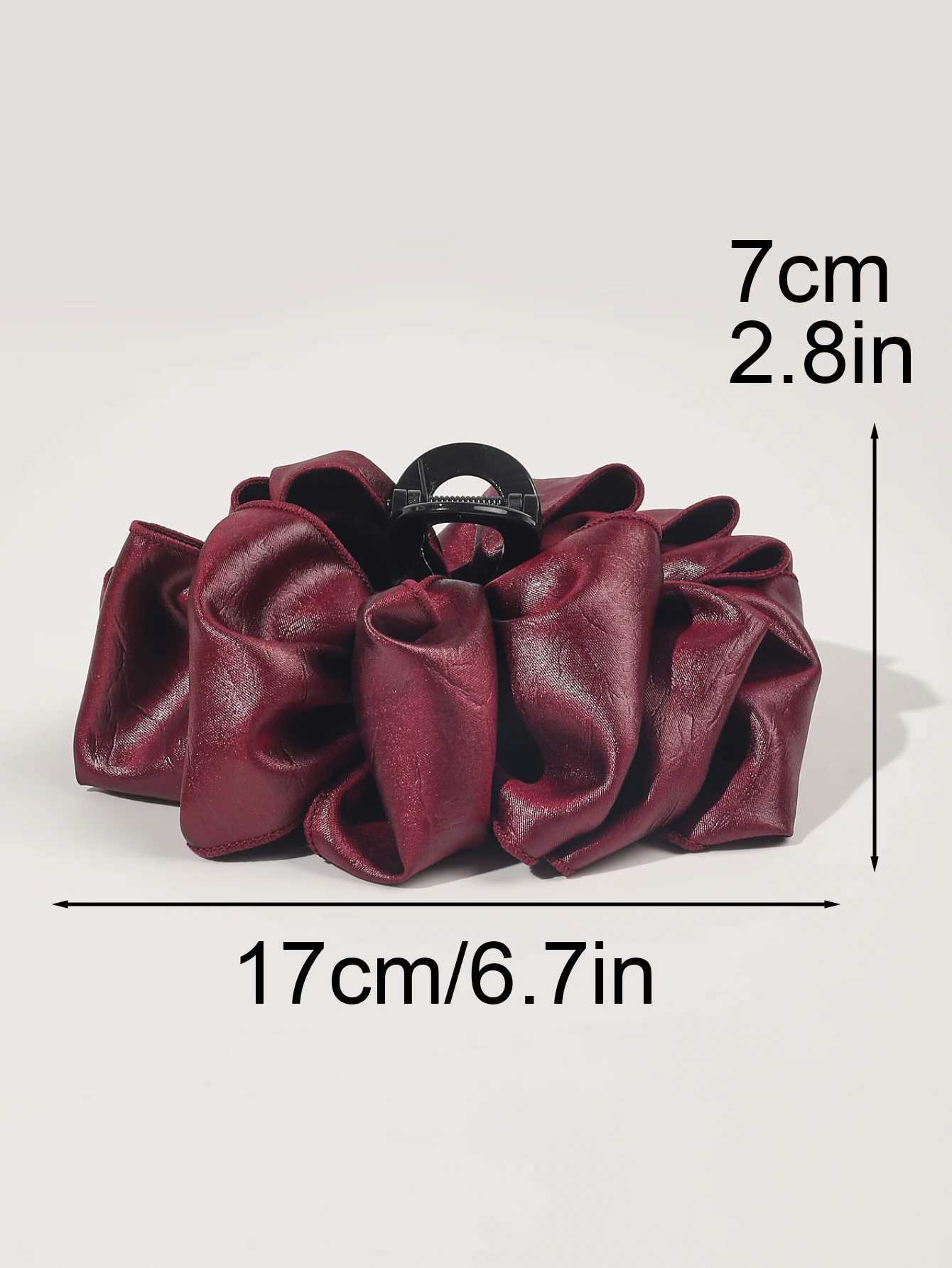 Red Leather Bow Hair Claw Clips for Women Large Shark Clip Jaw Clips for Thick Hair No-slip Fashion Winter Black Hair Accessory H260402