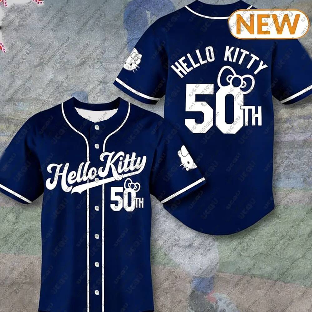 Designer Men Kids Girls Women Clothes Male Male Sportswear Breathable Hello Kitty Baseball Jersey Tee Teenager Top Gift 50 Summer Y2k Luxury Goods