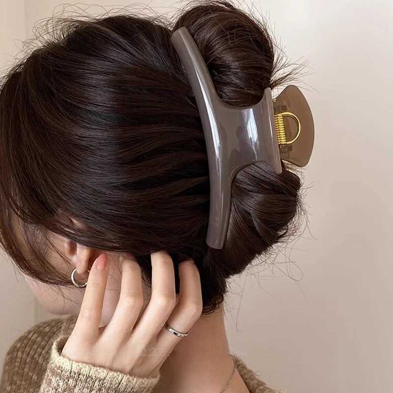 Elegant Solid 591in Large Hair Claw For Women Hair Ornament Long Thick Hair Hold Headband Claw Clip Hair Clip Hair Accessories H260402