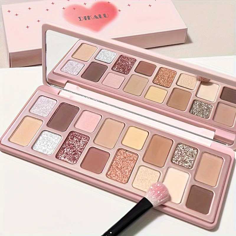 16-Color Eyeshadow Palette - Matte Shimmer FinishSoft Pink to Brown Earth TonesEveryday to Evening Makeup LooksLong-Lasting H260402