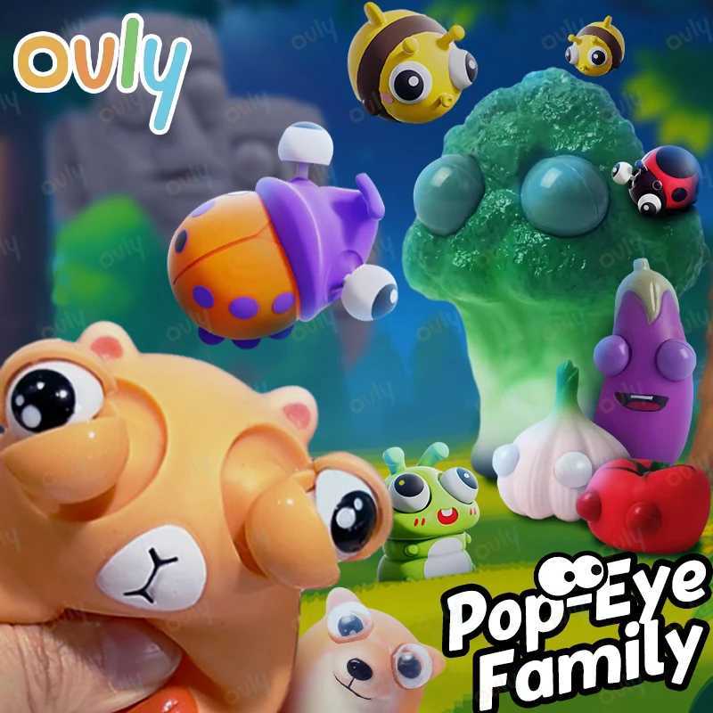 Novelty Stress Relief Toys with Pop Out Eyes Vegetables Kneading Slow Rebound Silicone Toys Autism ADHD Kawai Cute Squeeze Toys H260402