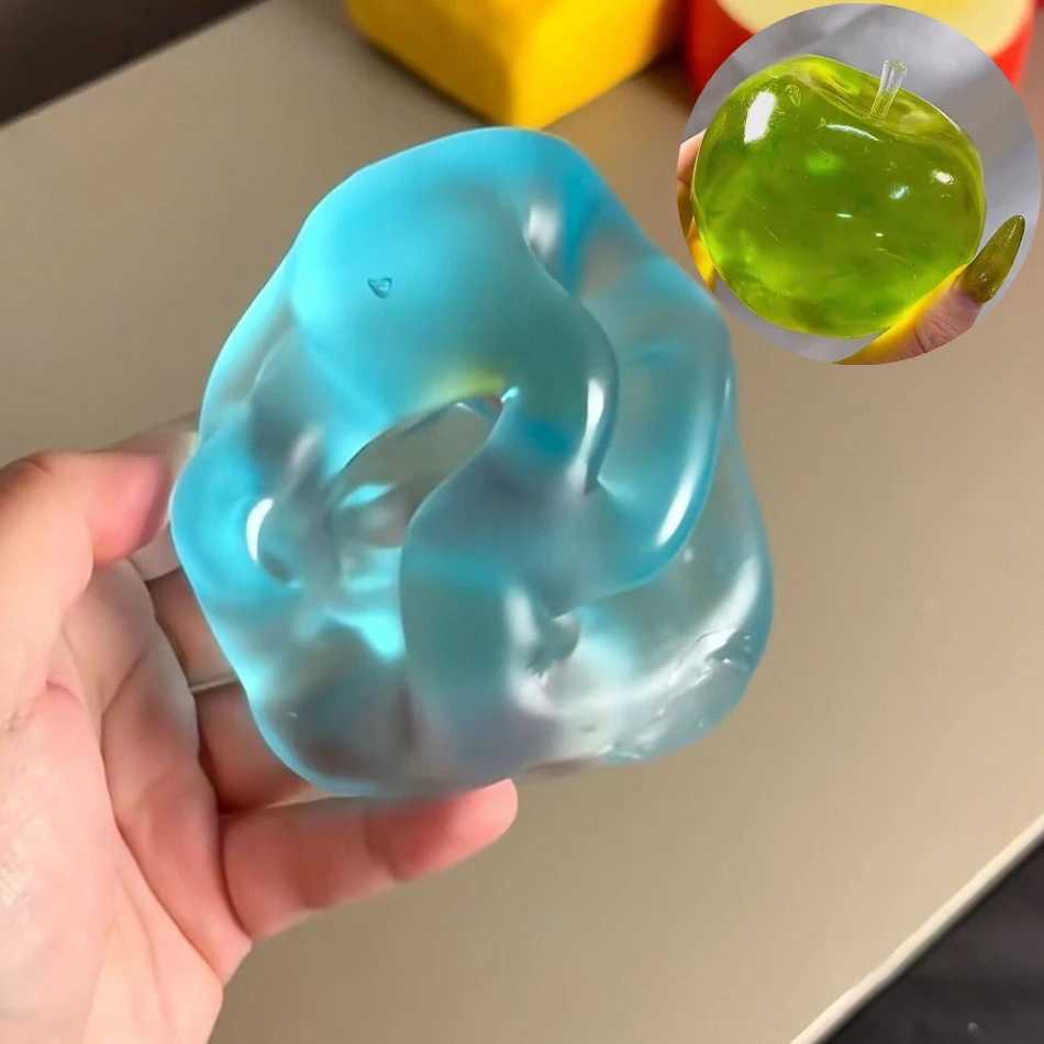 Squishy Green Apple Stress Ball Soft Fidget Sensory Toy for ADHD Autism Slow Rebound Squeeze Toy for Adults Kids Christmas Gift H260402