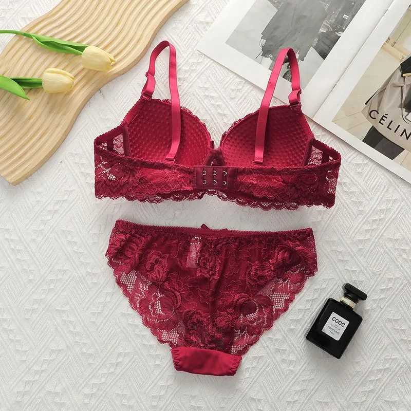 Lace Bras Set For Womens brs panty sets Female Lingerie Embroidered 34/75 36/80 38/85 BCD Cup Underwear Z260402