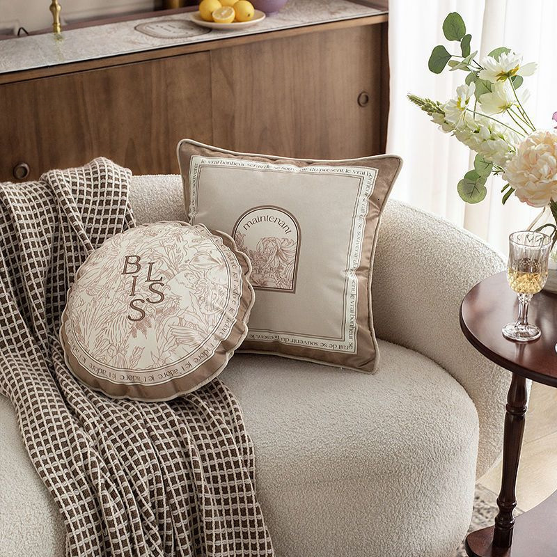 Pillowcase Cushion Cover Velvet Cream Ins Style Soft For Living Room Sofa Bedroom Headboard Home Pillow