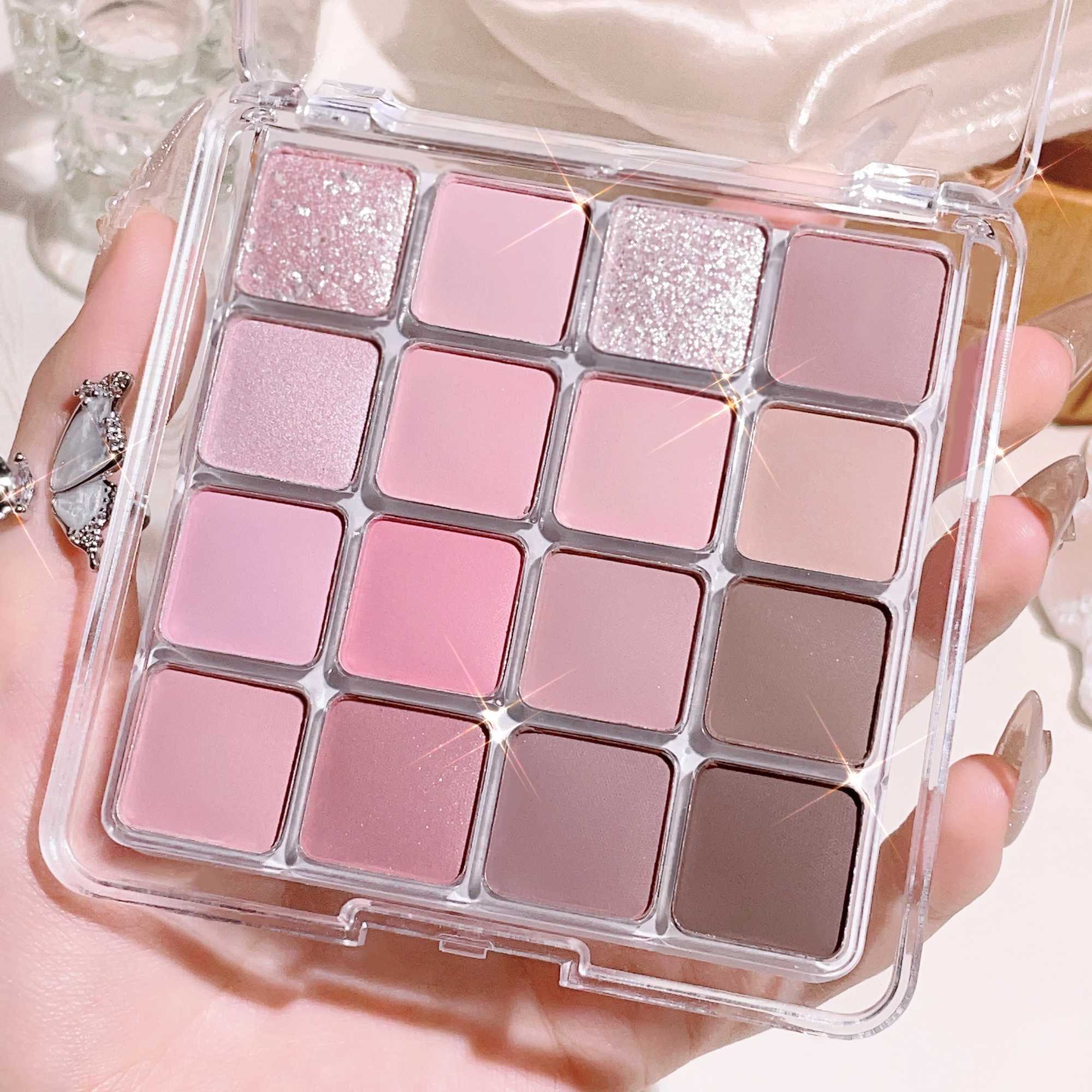16-color sunset magic eye shadow tray pearl matte earth color Korean makeup eye shadow H260402