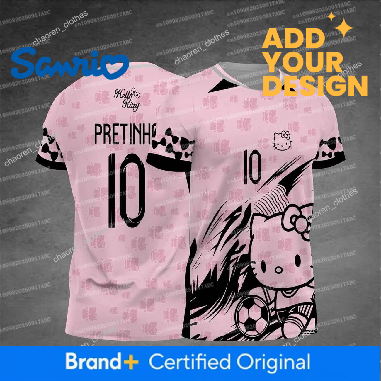 Designer Boys Girl Tshirt Hello Kitty Soccer Jersey Sportswear Girl Clothes Women Sport Shirt Comfort Breathable Tee Women's T-Shirt Luxury Goods