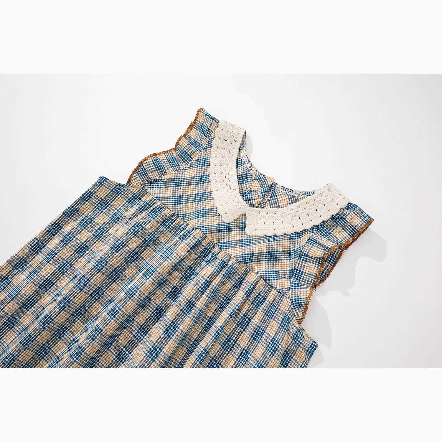 Childrens Clothing Girls Checkered Dress 2025 Summer New Style Childrens Korean Version Sleeveless Vest Skirt H260402