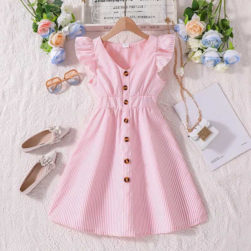 Kids Dress For Girls 8-12 Years Summer Girls Dopamine Dress Graduation Birthday Party Event Fresh Sweet Style Girls Dress H260402