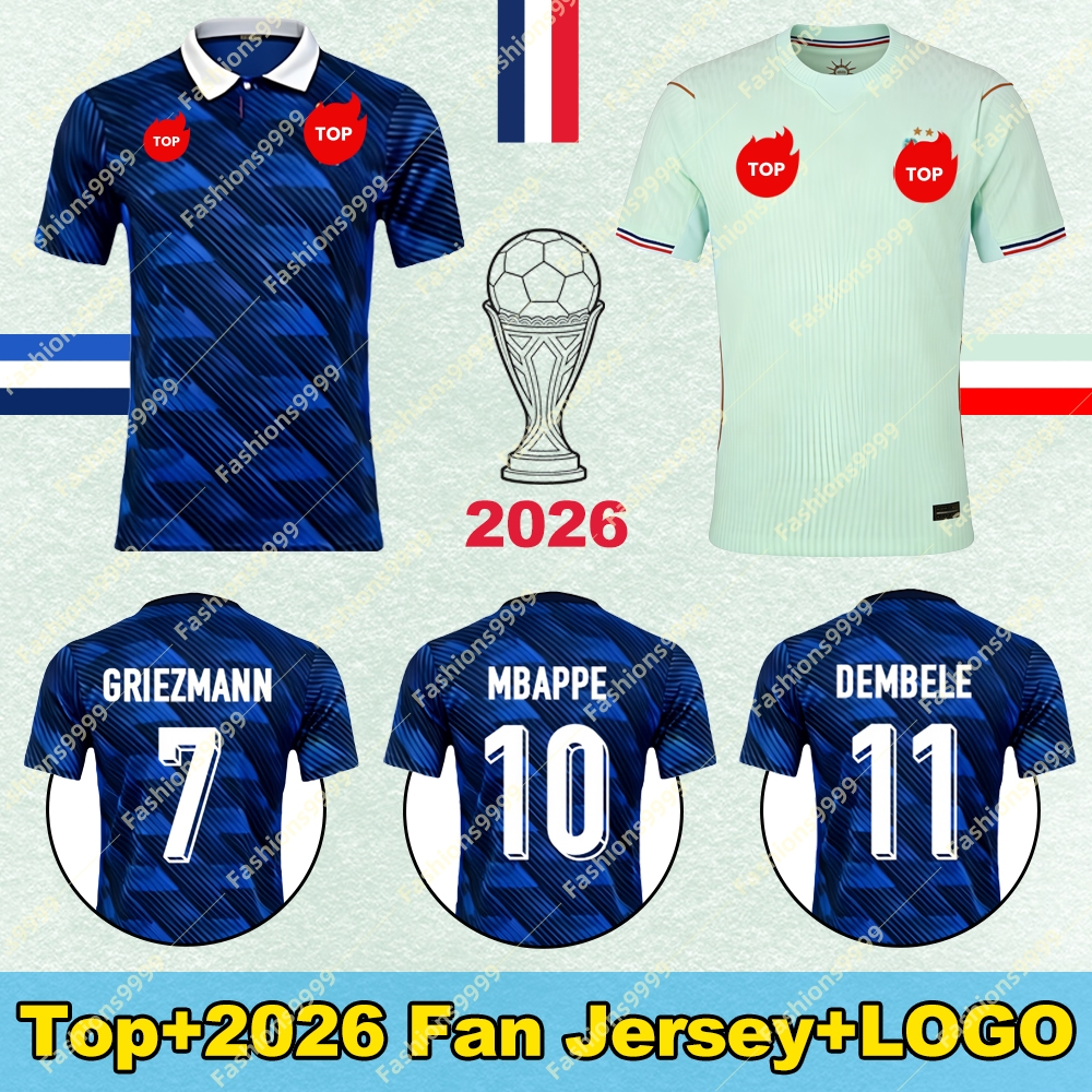 france jersey 2026 maillot france 2026 world cup 2026 MBAPPE GRIEZMANN OLISE TCHOUAMENI fan soccer jerseys customizable jersey names and numbers, 16-4XL