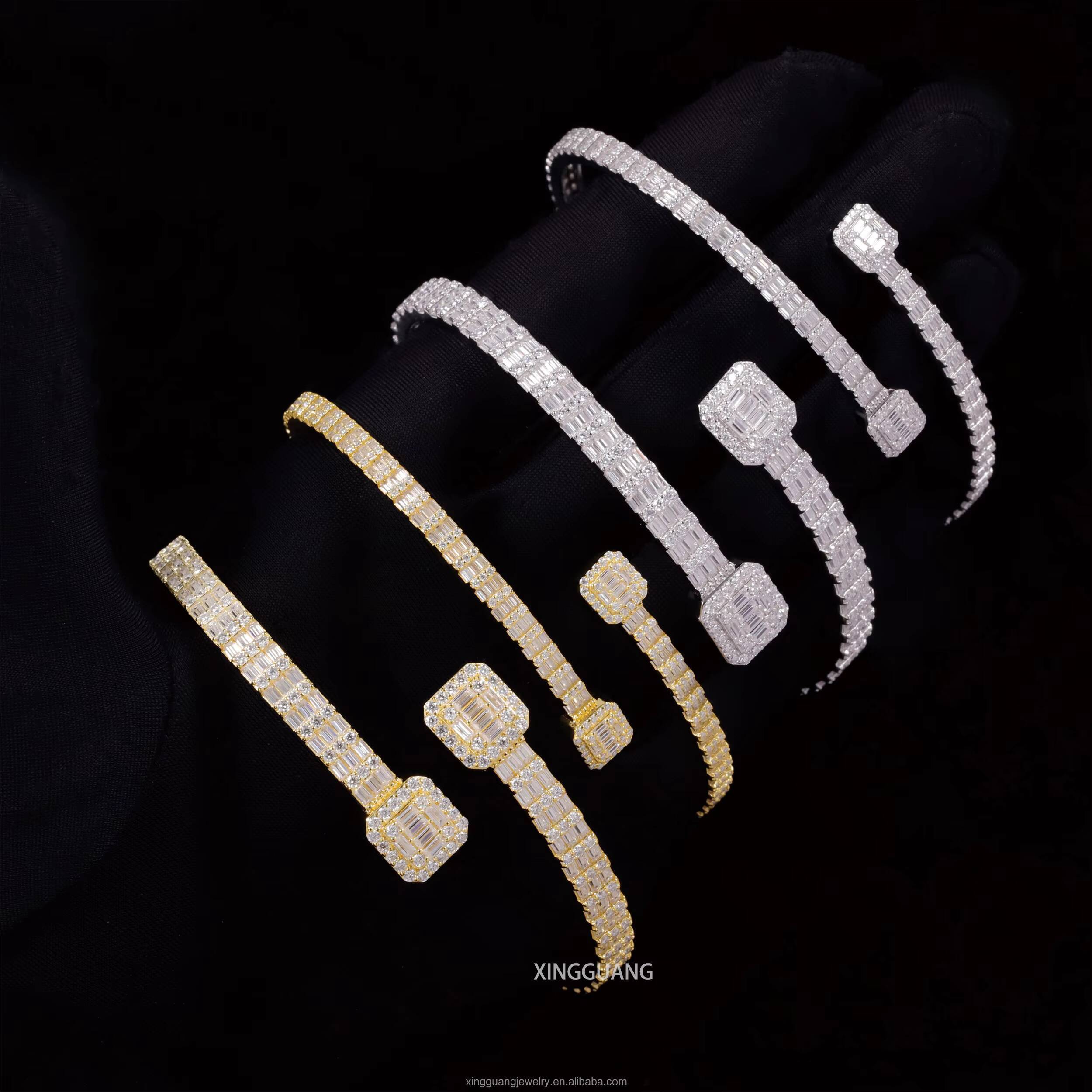 Yy Wholesale Unisexs 925 Sterling Silver Hip Hop Bracelet Cuban Link Vvs Moissanite Passes Diamond Test-for Parties Gifts