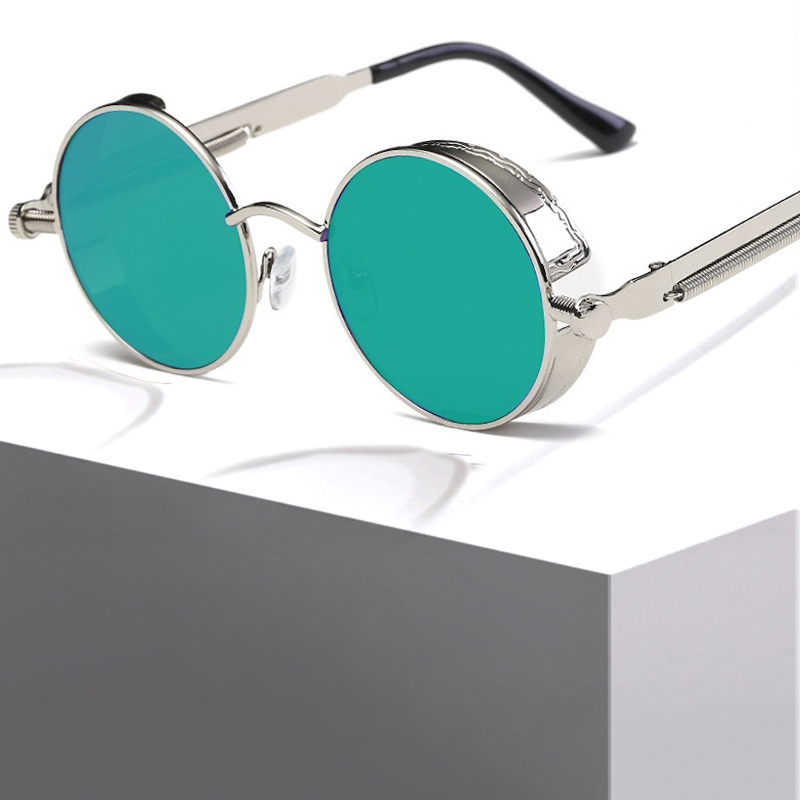 Metal Steampunk Sunglasses Men Women Fashion Round Glasses Brand Designer Vintage Sun Glasses High Quality Oculos de sol CB Fashion Accessories