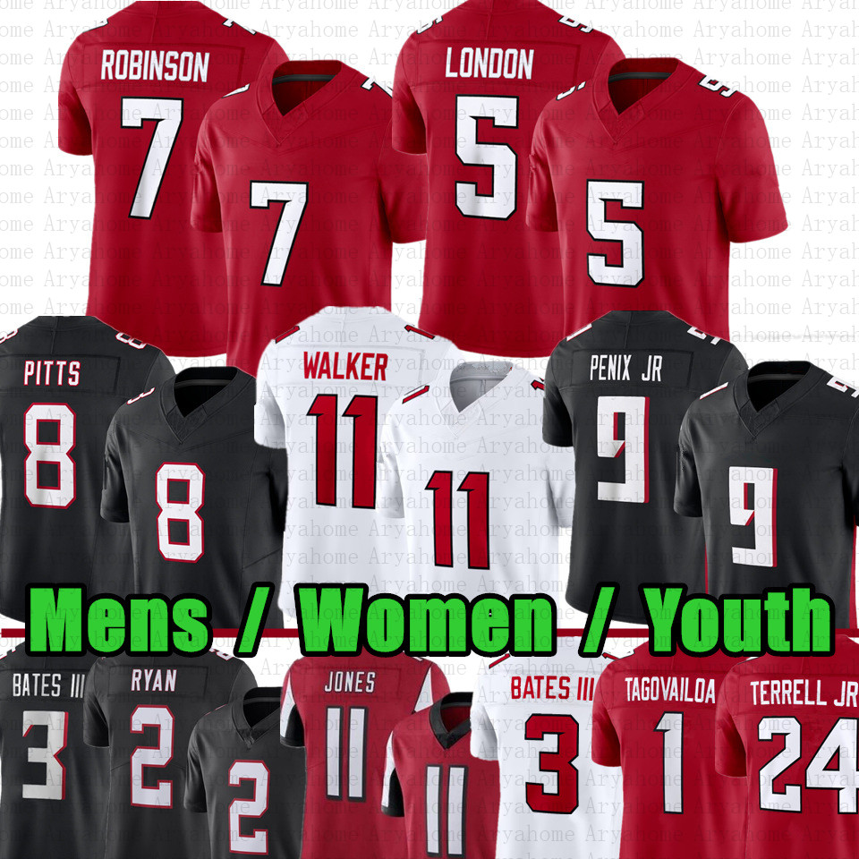 Michael Penix Jr Jalon Walker Bijan Robinson Football Jersey Drake London James Pearce Jr Kyle Pitts Tua Tagovailoa Jessie Bates Falcon Deion Sanders Terrell Vick