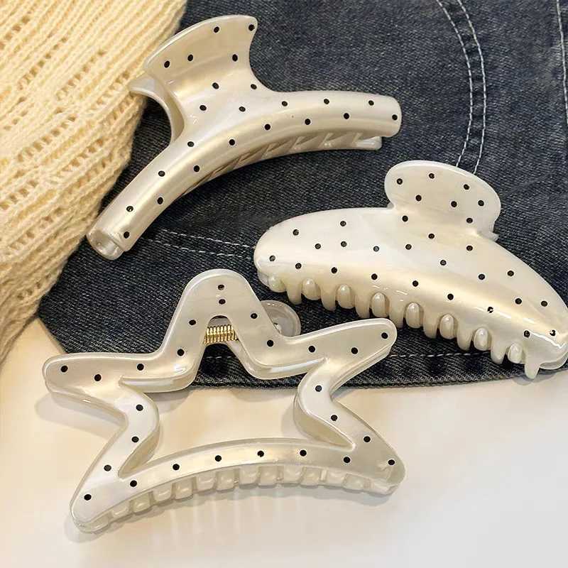 Sweet girly polka dot cherry grab clip hair grab hair accessories high value Mori versatile back head shark clip hair 2025 H260402