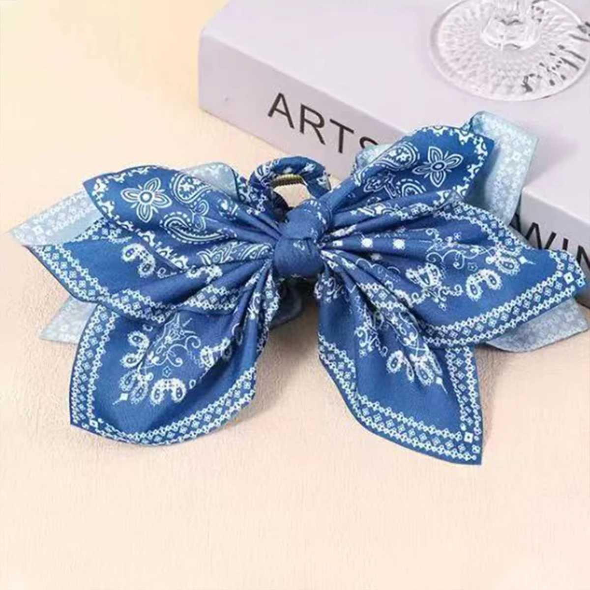 1pcs bohemian versatile unique hair clip red cashew flower bow grab clip sweet shark clip resort ponytail clip fashion headwear H260402