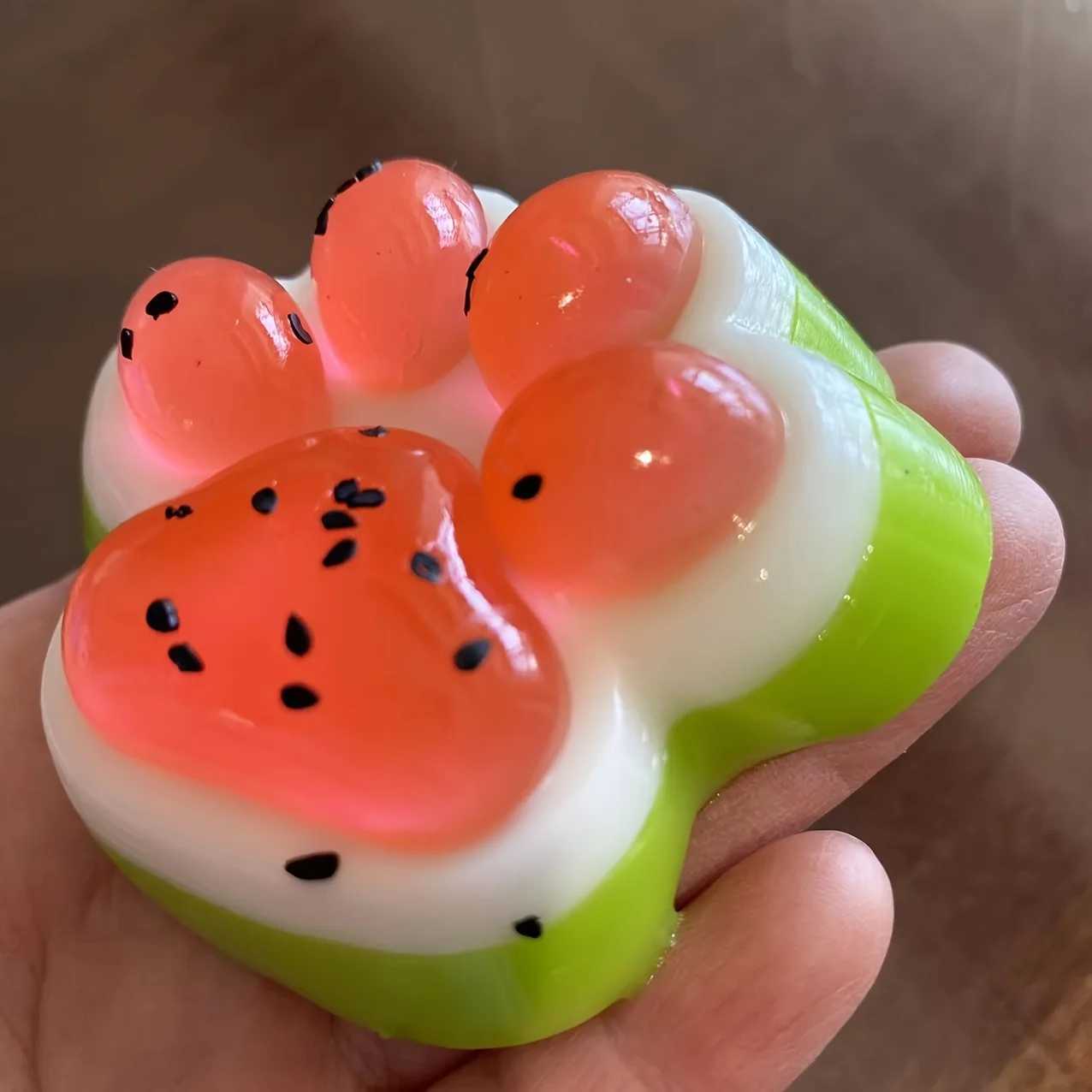 Watermelon Cat Paw Squeeze Pinch - Slow Rebound Realistic Paw Design Fun Suitable for Valentines Day/birthday Gifts H260402