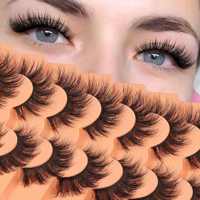 3D Mink Lashes Cat Eyelashes Fluffy Wispy Volume Lashes Natural Feathery Effect Lightweight Flexible Band Fake LashesT251223