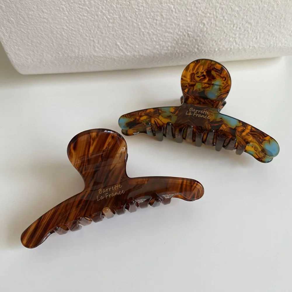 Elegant High Grade Acetate Hair Claw For Women Girls Tea Color Decorate Lady Vintage Hair Clips Fashion Jewelry Hair Accessories H260402